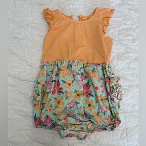 Rufflebutts Floral Ruffle Sleeve Baby Jumper